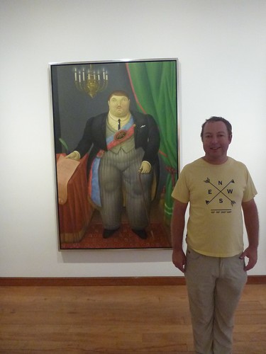 James with a painting of a man